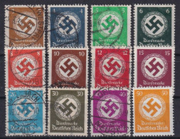 DEUTSCHES REICH 1934 - Canceled - Mi 132-143 - Dienstmarken - Gebruikt