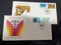 24-4-2024 (2 Z 54) United Nations (Vienna Austria) X 2 FDC - Headquarters & Conference Centre - FDC