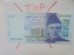 PAKISTAN 75 RUPEES "ANNIVERSAIRE INDEPENDANCE" 2022 Neuf/Unc (B.33) - Pakistan