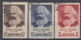 USSR 2077-2079,used,falc Hinged - Karl Marx