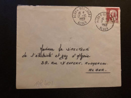 LETTRE TP M DE DECARIS 0,25 Surch. EA ROUGE OBL.17-10 1962 ALGER BELCOURT ALGER - Lettres & Documents