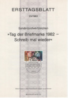 Germany Deutschland 1982-23 Germany Deutschland 1982 FDC Tag Der Briefmarke, Stamp Day, Canceled In Bonn - 1981-1990