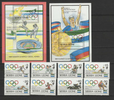 Sierra Leone 1989 Olympic Games Seoul, Fencing, Swimming, Judo, Cycling, Rowing, Equestrian Etc.set Of 8 + 2 S/s MNH - Ete 1988: Séoul