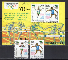 Somalia 1987 Olympic Games, Athletics, Hurdles, Javelin, Olymphilex Set Of 2 + S/s MNH - Sommer 1988: Seoul