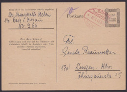 Singen: P834, O, Rotes Oval "Gebühr Bezahlt", 30.4.47, Seltene Karte! - Lettres & Documents