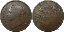 Établissements Des Détroits - Straits Settlements - East India Company - Victoria - 1 Cent 1845 Coin Bouché - Mon6283 - Kolonien