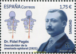 726353 MNH ESPAÑA 2024 SANIDAD. DR. FIDEL PAGÉS DESCUBRIDOR DE LA ANESTESIA EPIDURAL (1921). - Unused Stamps