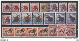 SOUTH   AFRICA:  1954  ANIMALS  -  LOT  22  USED  REP.  STAMPS  -  YV/TELL. 202//211 - Oblitérés