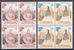 Liechtenstein MNH Set In Blocks Of 4 Stamps - 1983