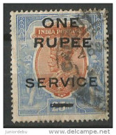 India  -1925 - King George V  - Official - 1 R On 25 R -Orange And Blue  - USED ( Condition As Per Scan ) ( OL 26/06/13) - 1911-35 Koning George V