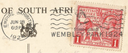 UK - "ONE PENNY BRITISH EMPIRE EXHIBITION 1924" ALONE FRANKING PC TO PORTSMOUTH -1924 - Lettres & Documents