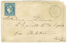 GC 857 / N° 44 Càd T 16 CHAMPAGNE-MOUTON (15) Sur Lettre Pour Aubeterre Sur Dronne. 1871. - TB. - R. - 1870 Bordeaux Printing