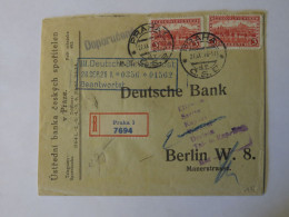 CZECHOSLOVAKIA REGISTERED COVER TO GERMANY 1928 - Used Stamps