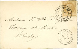 Càd PARIS / R. DE STRASBOURG 5 OCT. 70 / N° 28 Sur Carte Pour Tournon St Martin. Càd D'arrivée Au Recto 22 OCT. 70. LE V - Krieg 1870