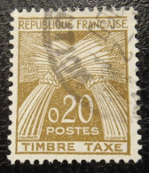 France Timbre  Taxe  92  Type Gerbes  20c Brun - 1960-.... Afgestempeld