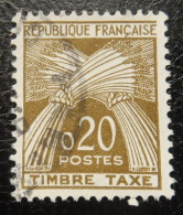 France Timbre  Taxe  92  Type Gerbes  20c Brun - 1960-.... Oblitérés