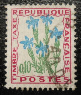 France Timbre  Taxe  96  Fleurs Des Champs  10c  Carmin Vert Et Outremer - 1960-.... Afgestempeld