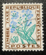 France Timbre  Taxe  99  Fleurs Des Champs  30c  Brun Vert Foncé Et Outremer - 1960-.... Afgestempeld