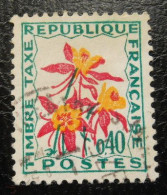 France Timbre  Taxe  100  Fleurs Des Champs  40c  Jaune Rouge Et Vert Foncé - 1960-.... Oblitérés