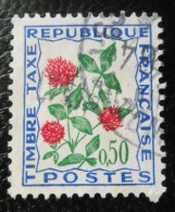 France Timbre  Taxe  101  Fleurs Des Champs  50c  Outremer Vert Et Rouge - 1960-.... Oblitérés