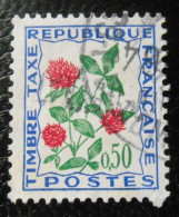 France Timbre  Taxe  101  Fleurs Des Champs  50c  Outremer Vert Et Rouge - 1960-.... Usados