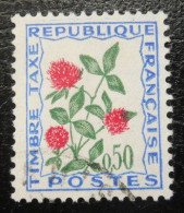 France Timbre  Taxe  101  Fleurs Des Champs  50c  Outremer Vert Et Rouge - 1960-.... Oblitérés