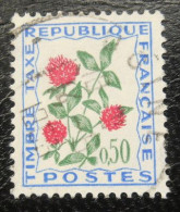 France Timbre  Taxe  101  Fleurs Des Champs  50c  Outremer Vert Et Rouge - 1960-.... Oblitérés