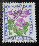 France Timbre  Taxe  102  Fleurs Des Champs  1f  Outremer Vert Et Lilas - 1960-.... Afgestempeld