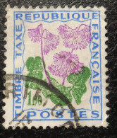 France Timbre  Taxe  102  Fleurs Des Champs  1f  Outremer Vert Et Lilas - 1960-.... Afgestempeld