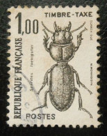 France Timbre  Taxe  106  Insectes Coléoptères  1f  Scarites Laevigatus - 1960-.... Afgestempeld