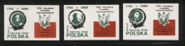 POLAND SOLIDARITY SOLIDARNOSC POCZTA FPSS 1989 195TH ANNIV KOSCIUSZKO INSURRECTION SET OF 3 MILITARIA ARMY LITHUANIA - Vignettes Solidarnosc