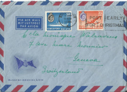 HAMBURG AMERIKA LINIE - CARGO PASSENGER "HAMBURG" - BRIEF WITH CONTENT POSTED DURING STOPOVER IN SINGAPORE - 1955 - 1950 - ...