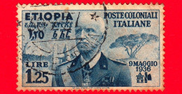 ITALIA - Usato - 1936 - Colonie - Etiopia - Effigie Di Vittorio Emanuele III E Tomba Del Santone Scec Hussen - 1.25 - Etiopia