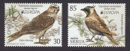 Serbia 2021 Europa CEPT Endangered National Wildlife Animals Fauna Birds Saker Falcon Falco Cherrug Share Lark Set MNH - 2021