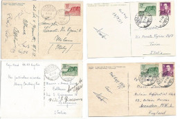 Norway Norge High Values Semipostal North Cape Nord Kapp Issues On 4 Pcards To Italy - Storia Postale