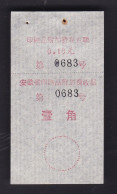 CHINA CHINE CINA ANHUI  ADDED CHARGE LABEL (ACL)  0.10 YUAN  VARIETY - Sonstige & Ohne Zuordnung