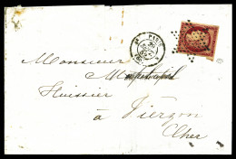 O N°6, 1F Carmin Obl étoile + Càd De PARIS Le 29 Sept 1852 Sur Lettre à Destination De VIERZON, Arrivée Le 30 Sept, Joli - 1849-1876: Période Classique