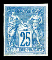 * N°35, 25c Bleu, Quatre Belles Marges, Fraîcheur Postale. SUP. R. (signé Brun/certificats)  Qualité: *  Cote: 5500 Euro - Sage