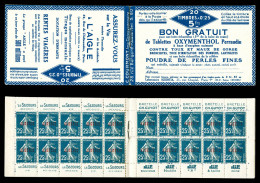 ** Carnets N°14-C3, Série 80-D, OXYMENTOL Et AIGLE, SUP. R. (certificat)  Qualité: ** - Unused Stamps