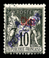 O N°14a, 10c Noir Sur Lilas, Surcharge A PERCEVOIR Oblique En Violet, Oblitération Très Légère, R.R.R. SUPERBE (signé Ca - Portomarken