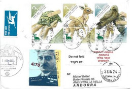 2024. Wildlife Conservation, With Tabs, Letter To Andorra, With Illustrated Arrival Postmarks - Storia Postale