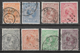 Nederland : 1891 Prinses Wilhelmina Hangend Haar Serie T/m 20 Ct + 25 Ct NVPH 34 / 40 - 42 - Gebruikt