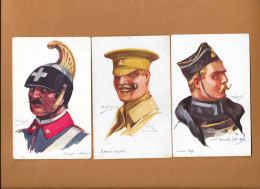 E.  DUPUIS - Lot 3 Cpa Portraits Milittaires Guerre 14/18 - Illustrations - Dupuis, Emile