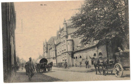 MILITARIA NORD AUBY LA GRAND RUE ET LE CHÂTEAU ANIMATION SOLDATS ATTELAGES CYCLISTE - N° 41 NON DENTELEE SANS LEGENDE - Auby