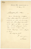 Wilhelm Scherer (1841-1896) Österreichischer Germanist Autograph Berlin 1886 - Uitvinders En Wetenschappers