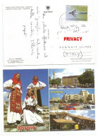 REAL MAIL!!! Kosovo Republic Postal Service 2001 Pcard Prishtina With United Nations Mission Deutsche Mark Stamp X Italy - Briefe U. Dokumente