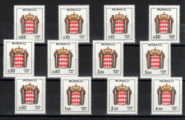 Monaco Taxe YV 75 à 86 N** MNH Luxe , Ecussons , Cote 10,45 Euros - Strafport