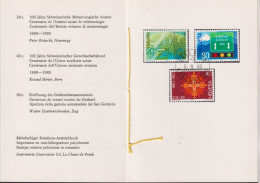 1980 Schweiz PTT Faltblatt Nr.176, ET ° Mi:CH 1184-1186, Zum:CH 642-644, Sondermarken II - Brieven En Documenten