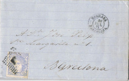 54899. Carta Entera TARRASA (Barcelona) 1872. Sello Alegoria, Fechador Tipo II - Storia Postale