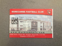 Morecambe V Blackburn Rovers 2011-12 Match Ticket - Tickets D'entrée